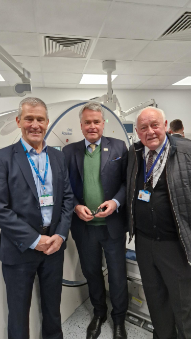 Tim at the CDC with Alan McCarthy, Chairman of the Hospital Trust and Public Governor John Todd