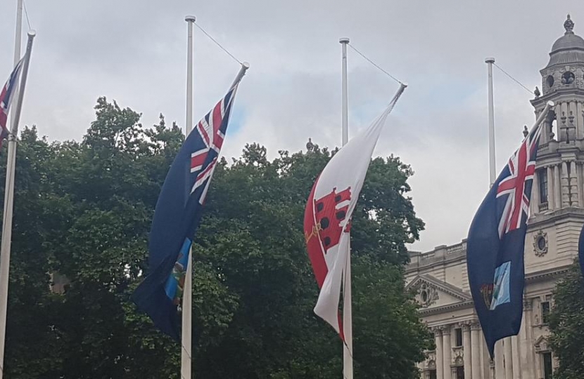 Good to see the flag of Gibraltar flying in Parliament Square