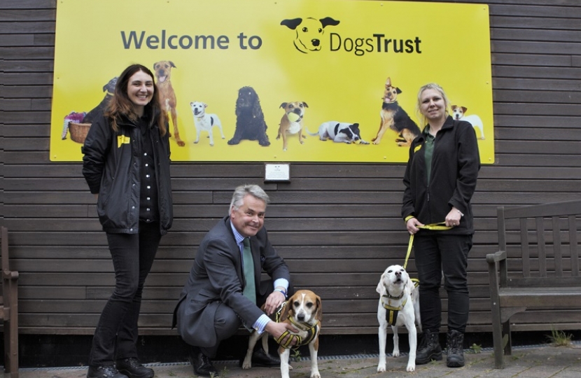 Member of Paw-liament meets VIPs (Very Important Pooches) during visit to Dogs Trust Shoreham