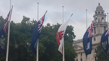 Good to see the flag of Gibraltar flying in Parliament Square