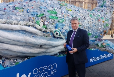 Plastic whale outside Parliament!